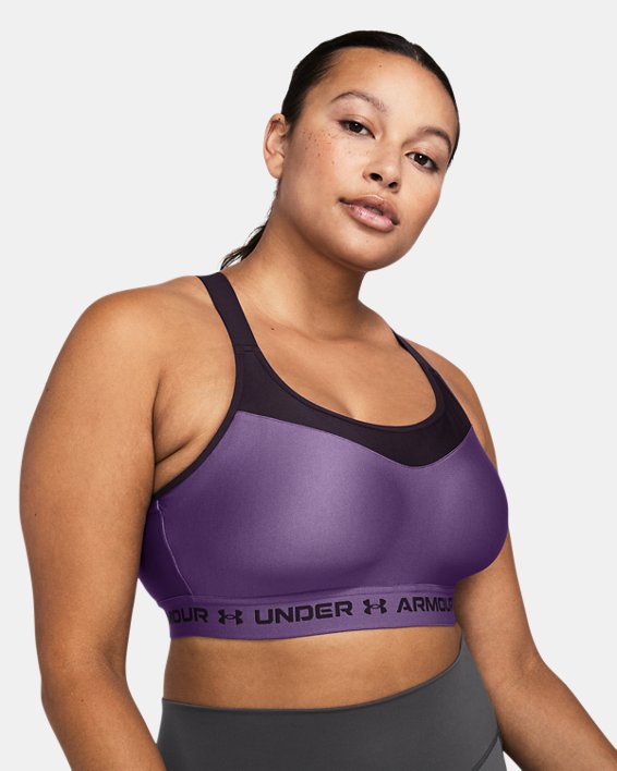 Women's Armour® High Crossback Sports Bra in Purple image number 4